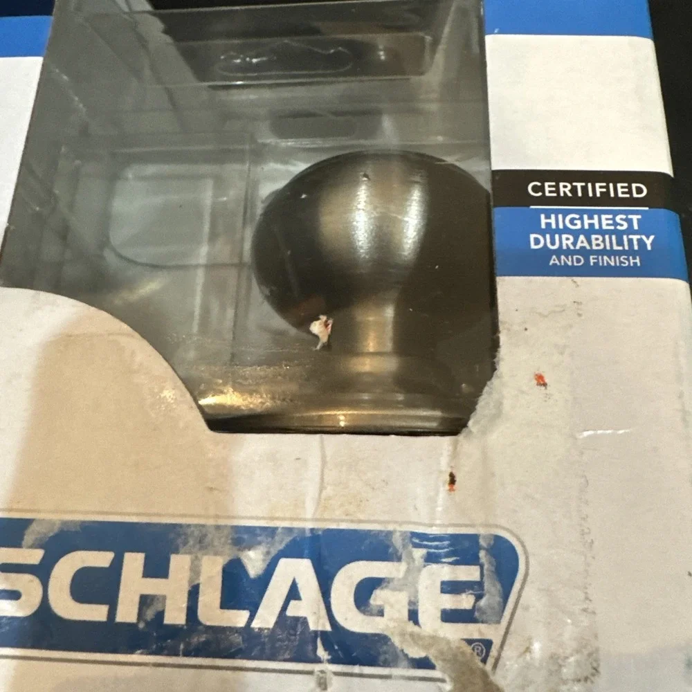 SCHLAGE Satin Nickel Georgian Privacy Bed & Bath Door Knob F40 Geo 619
